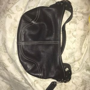 Black Authentic Leather Coach Mini Bag